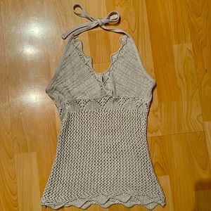 Adorable Beige Knit Tie up top